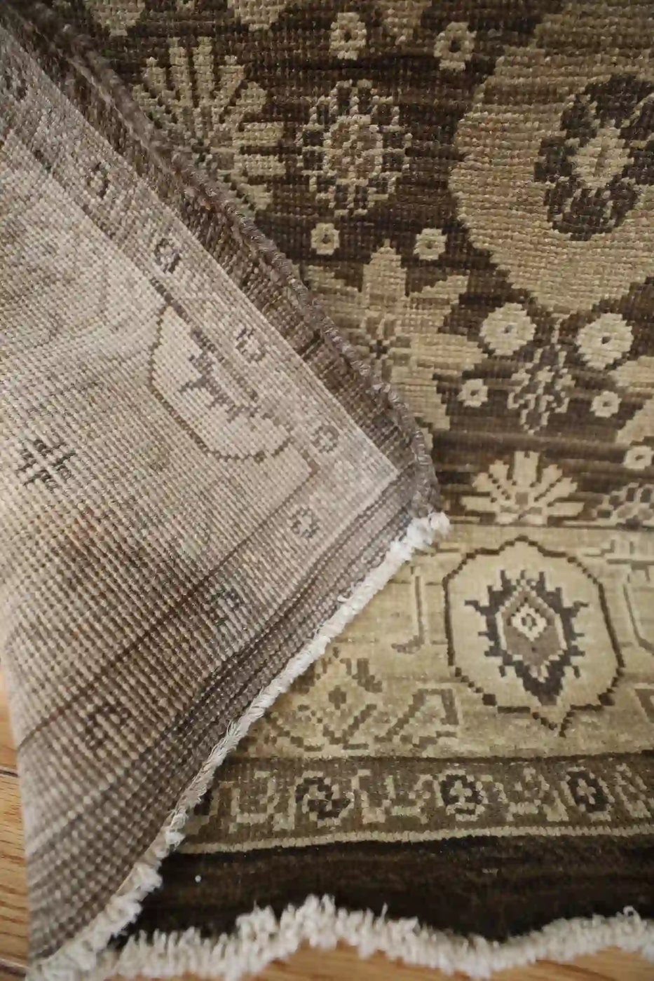 4′ x 10′ Beige Fine Hand-Knotted Vintage Egyptian Agra Runner – Traditional Wool - 4 4′ x 10′ Beige Fine Hand-Knotted Vintage Egyptian Agra Runner – Traditional Wool