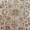 6′ x 6′ India Tabriz Design Round Beige Fine Hand-Knotted Rug – Traditional Wool