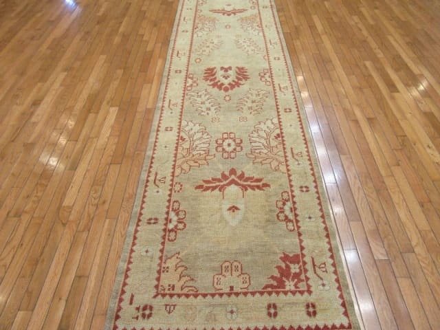 3′ x 22′ Beige Fine Hand-Knotted Turkish Vintage Runner – Transitional Wool