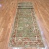 3′ x 18′ Pale Green Fine Hand-Knotted Turkish Oushak Runner – Transitional Wool