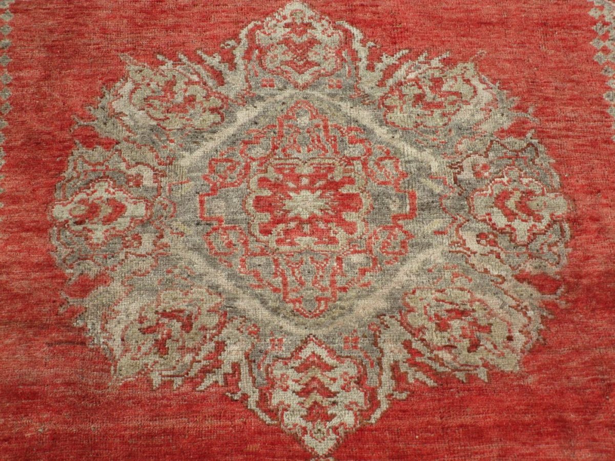 5′ x 8′ Red Fine Hand-Knotted Turkish Oushak Rug – Traditional Transitional Wool
