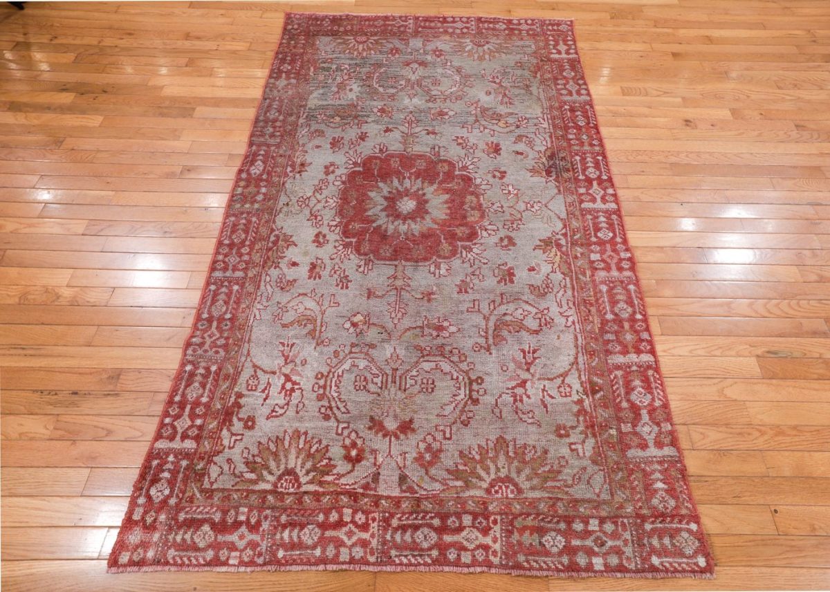 4′ x 7′ Grey Fine Hand-Knotted Turkish Oushak Rug – Traditional Wool