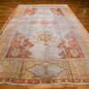 11′ x 15′ Luminous Ivory and Saffron Gold Hand-Knotted Antique Western Anatolian Oushak Carpet – Calligraphic Pseudo-Kufic Border