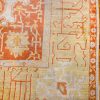 11′ x 15′ Luminous Ivory and Saffron Gold Hand-Knotted Antique Western Anatolian Oushak Carpet – Calligraphic Pseudo-Kufic Border