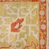 11′ x 15′ Luminous Ivory and Saffron Gold Hand-Knotted Antique Western Anatolian Oushak Carpet – Calligraphic Pseudo-Kufic Border