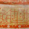 11′ x 15′ Luminous Ivory and Saffron Gold Hand-Knotted Antique Western Anatolian Oushak Carpet – Calligraphic Pseudo-Kufic Border