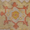 11′ x 15′ Luminous Ivory and Saffron Gold Hand-Knotted Antique Western Anatolian Oushak Carpet – Calligraphic Pseudo-Kufic Border