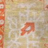 11′ x 15′ Luminous Ivory and Saffron Gold Hand-Knotted Antique Western Anatolian Oushak Carpet – Calligraphic Pseudo-Kufic Border