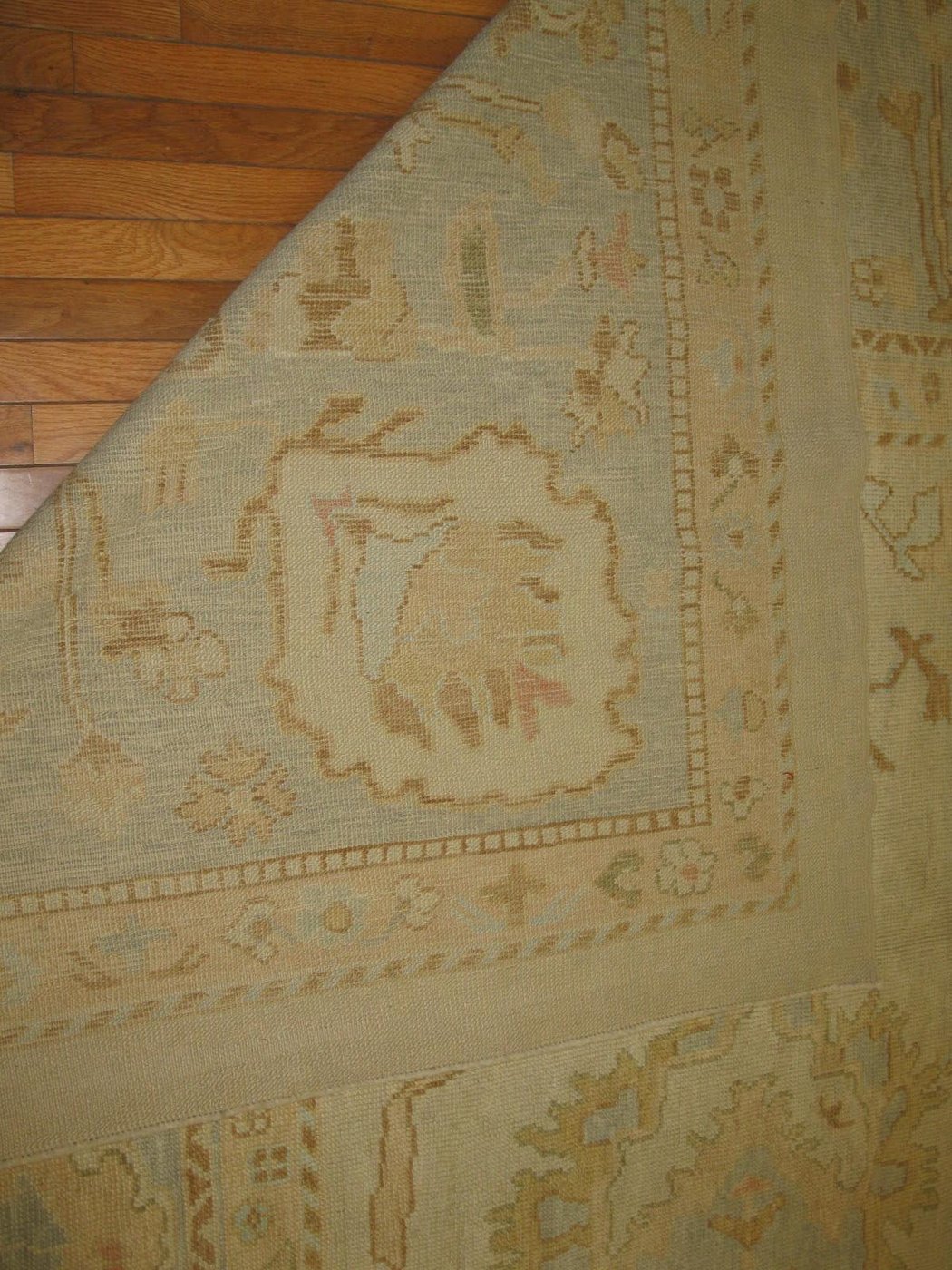 15′ x 22′ Ivory Fine Hand-Knotted Turkish Oushak Rug – Transitional Wool