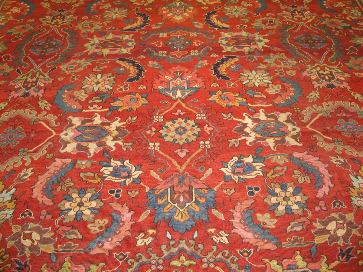 12′ x 18′ Red Fine Hand-Knotted Persian Mahal Rug – Traditional Wool