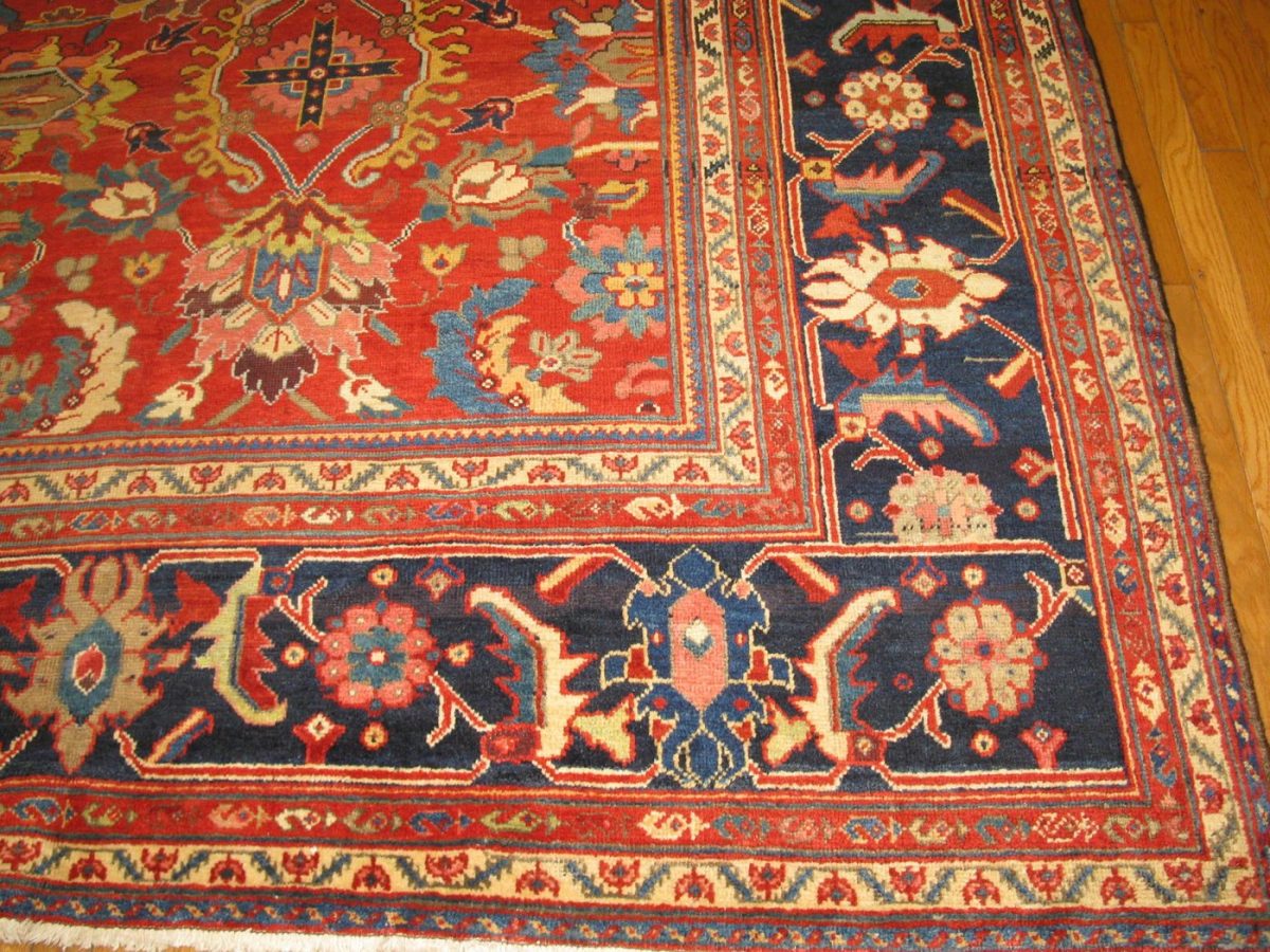 12′ x 18′ Red Fine Hand-Knotted Persian Mahal Rug – Traditional Wool