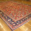 12′ x 18′ Red Fine Hand-Knotted Persian Mahal Rug – Traditional Wool