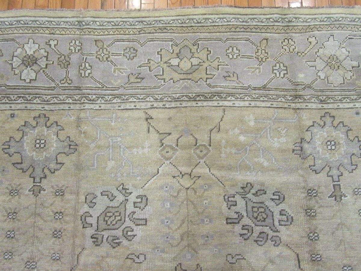 9′ x 14′ Ivory Fine Hand-Knotted Turkish Oushak Rug – Transitional Wool
