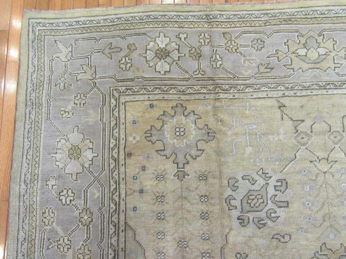 9′ x 14′ Ivory Fine Hand-Knotted Turkish Oushak Rug – Transitional Wool