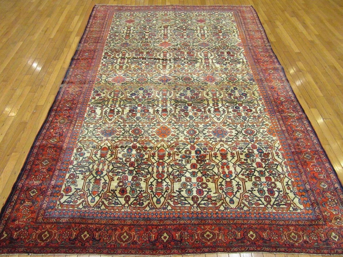7′ x 10′ Ivory Fine Hand-Knotted Persian Mishan Malayer  Rug – Traditional Wool