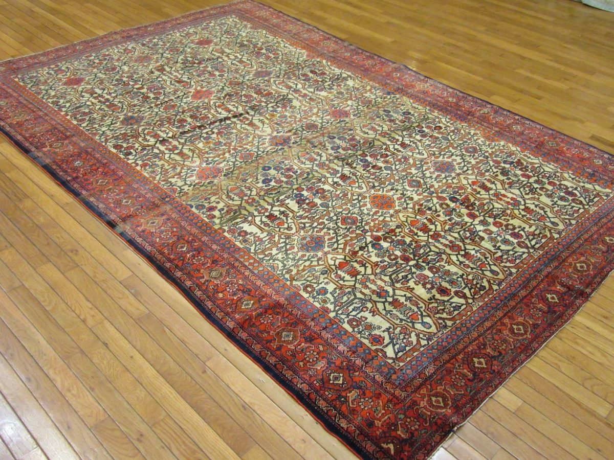 7′ x 10′ Ivory Fine Hand-Knotted Persian Mishan Malayer  Rug – Traditional Wool
