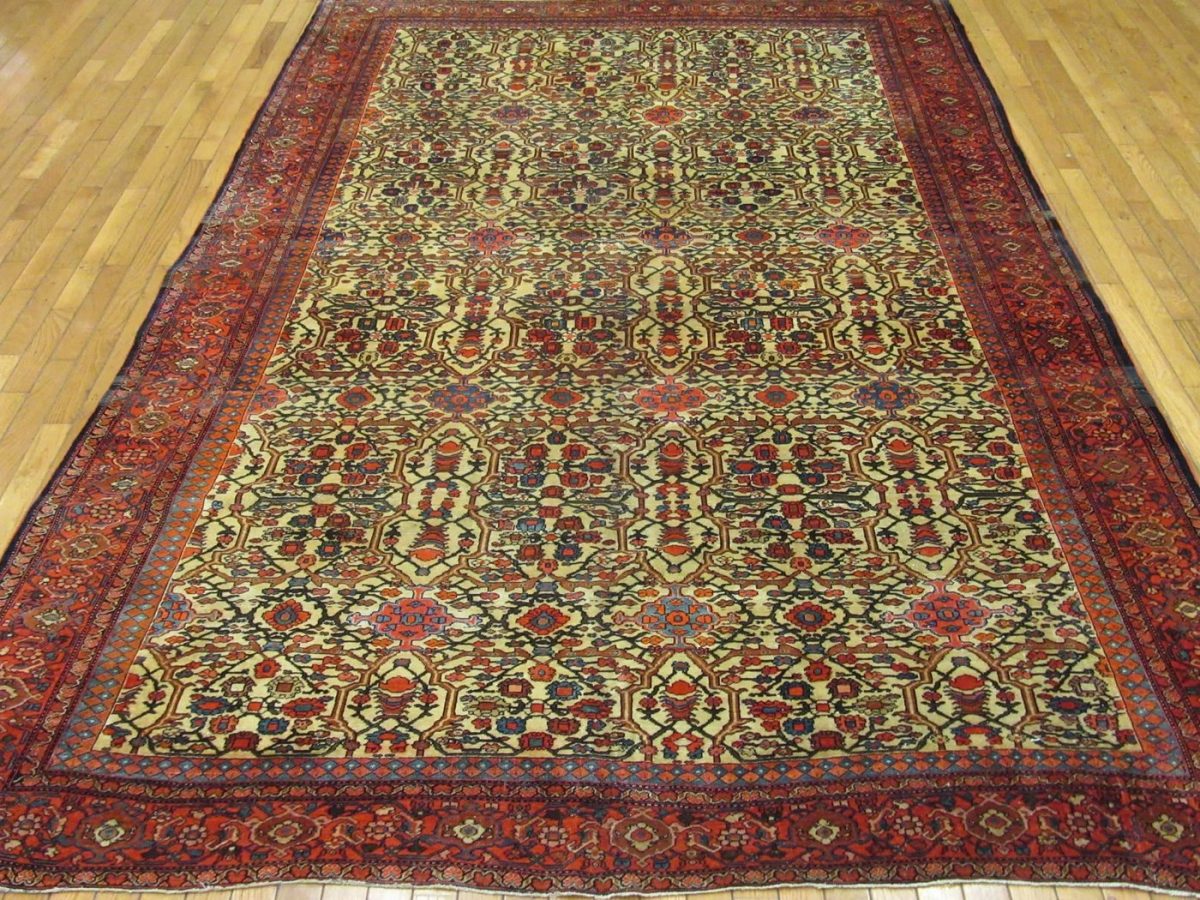 7′ x 10′ Ivory Fine Hand-Knotted Persian Mishan Malayer  Rug – Traditional Wool