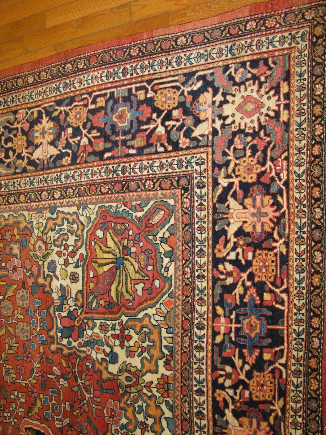 9′ x 13′ Terracotta Fine Hand-Knotted Persian Sarouk Farahan Rug – Traditional Wool