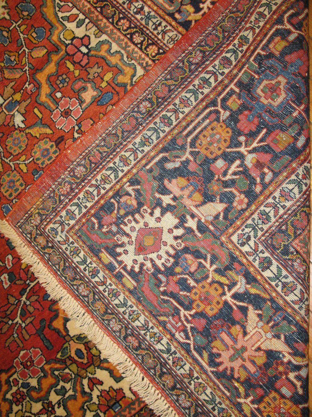 9′ x 13′ Terracotta Fine Hand-Knotted Persian Sarouk Farahan Rug – Traditional Wool
