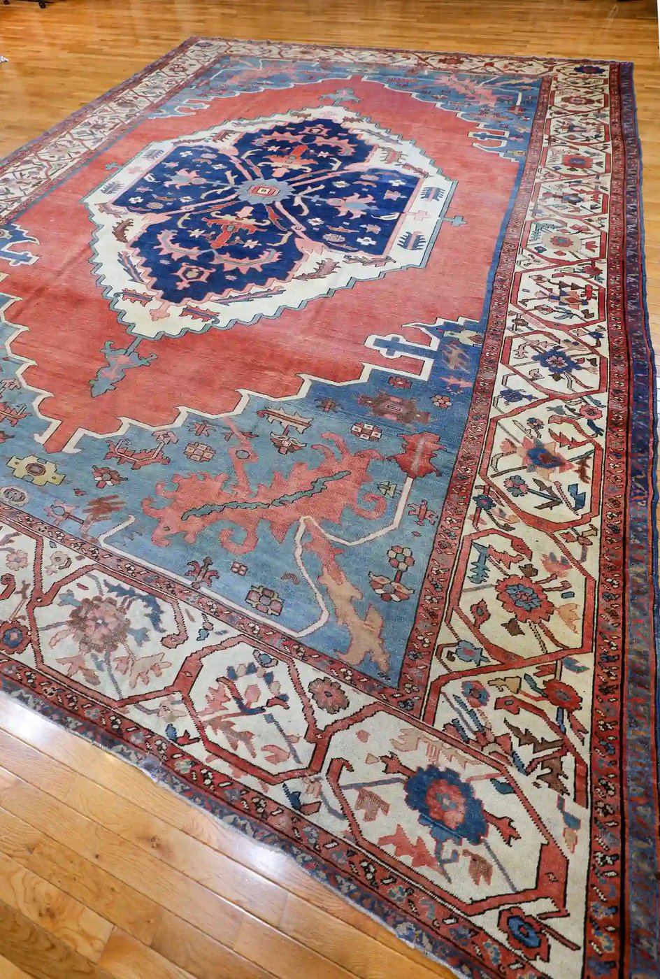 12′ x 15′ Terracotta Fine Hand-Knotted Persian Bakhshayesh Rug – Antique Wool