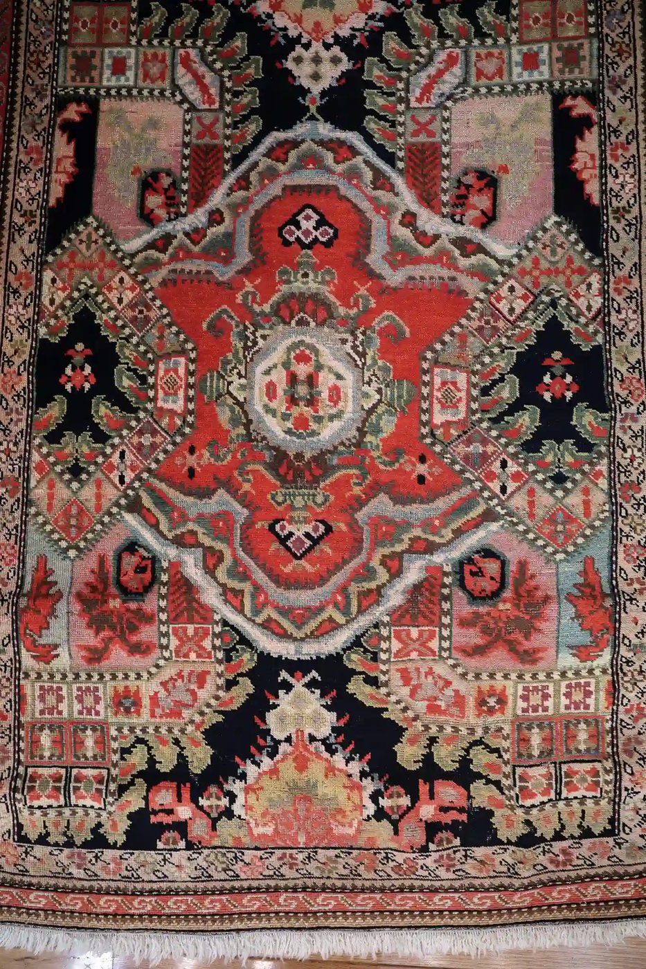 3′ x 19′ Red Fine Hand-Knotted Semi-Antique Caucasian Karabagh Runner – Traditional Wool