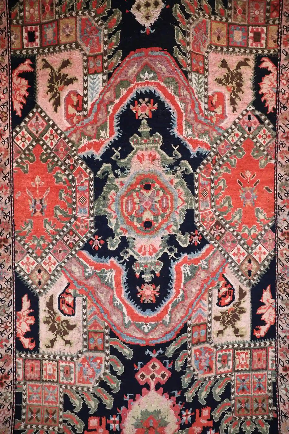 3′ x 19′ Red Fine Hand-Knotted Semi-Antique Caucasian Karabagh Runner – Traditional Wool