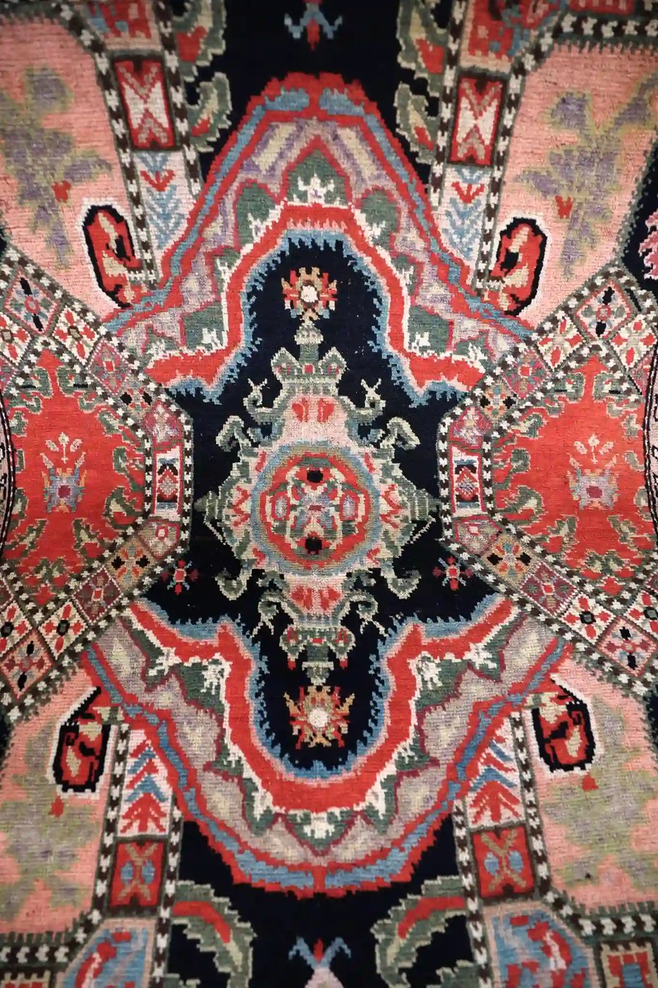3′ x 19′ Red Fine Hand-Knotted Semi-Antique Caucasian Karabagh Runner – Traditional Wool