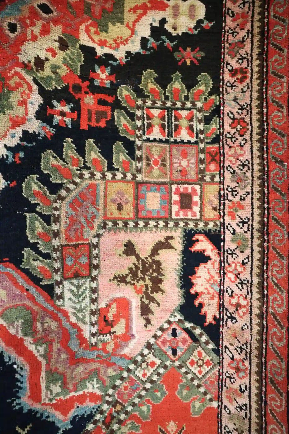 3′ x 19′ Red Fine Hand-Knotted Semi-Antique Caucasian Karabagh Runner – Traditional Wool