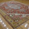10′ x 14′ Terracotta Fine Hand-Knotted Persian Serapi Rug – Traditional Wool