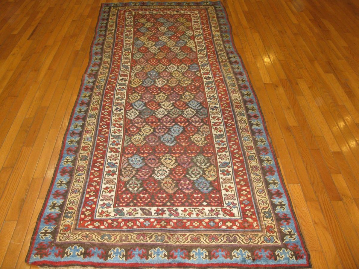 4′ x 9′ Navy Fine Hand-Knotted Caucasian Runner – Traditional Wool - 1 4′ x 9′ Navy Fine Hand-Knotted Caucasian Runner – Traditional Wool