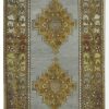 3′ x 11′ Gray Fine Hand-Knotted Turkish Anatolian Runner Rug – Traditional Wool