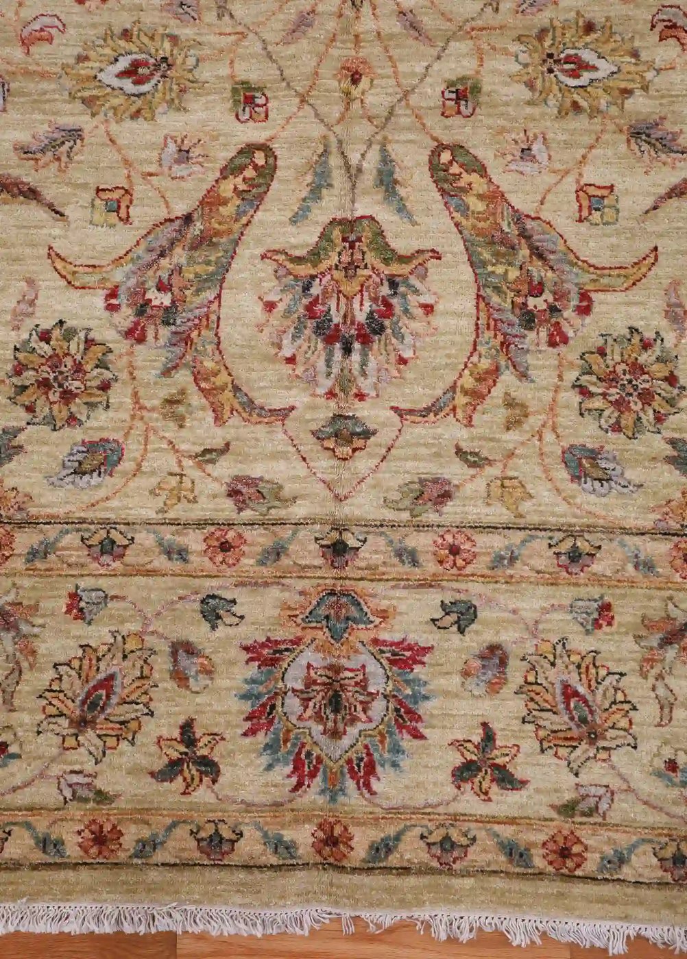 8′ x 10′ Ivory Fine Hand-Knotted Pakistan Oriental Rug – Traditional Wool