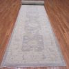4′ x 27′ Beige Fine Hand-Knotted Oushak Runner Rug – Transitional Wool