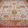 12′ x 14′ Ivory Fine Hand-Knotted Semi Antique Turkish Oushak Rug – Traditional Wool