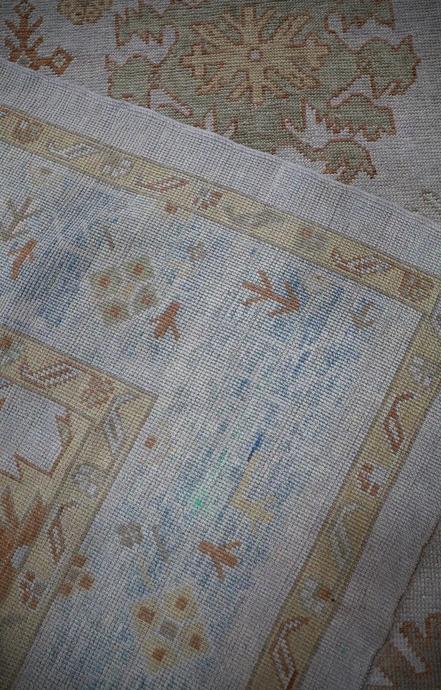 15′ x 21′ Beige Fine Hand-Knotted Vintage Turkish Oushak Rug – Traditional Wool