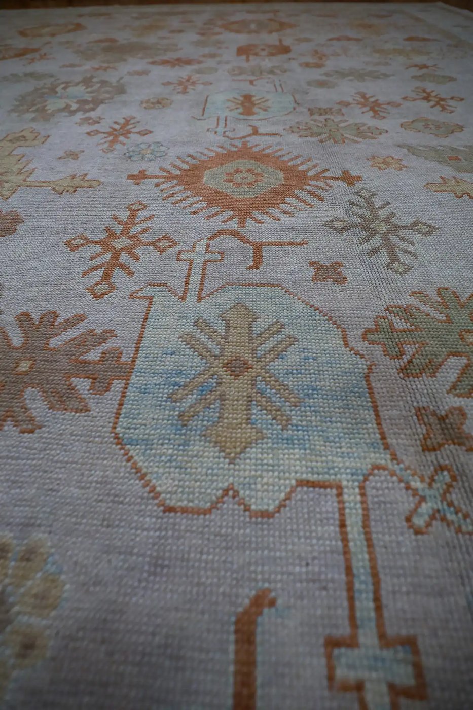 15′ x 21′ Beige Fine Hand-Knotted Vintage Turkish Oushak Rug – Traditional Wool