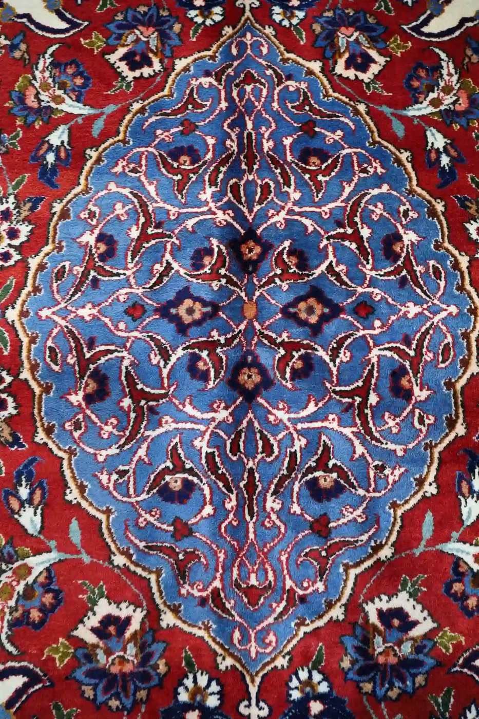 12′ x 20′ Ivory Fine Hand-Knotted Semi Antique Persian Isfahan Rug – Traditional Wool