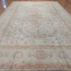 11′ x 18′ Pale Beige Fine Hand-Knotted Turkish Semi Antique Oushak Rug – Transitional Wool