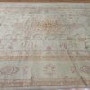 11′ x 18′ Pale Beige Fine Hand-Knotted Turkish Semi Antique Oushak Rug – Transitional Wool