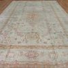 11′ x 18′ Pale Beige Fine Hand-Knotted Turkish Semi Antique Oushak Rug – Transitional Wool