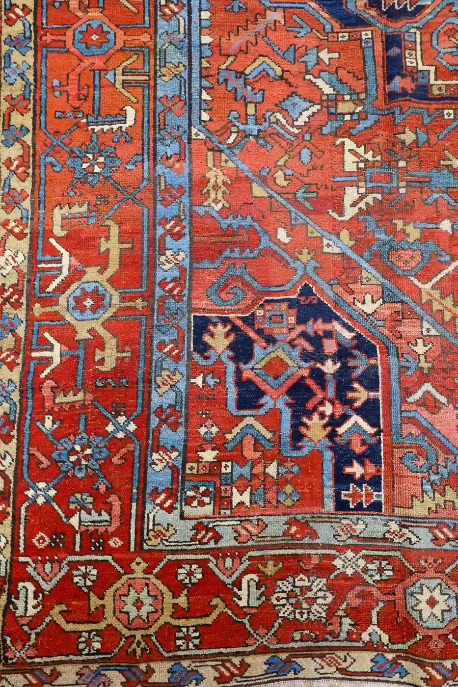 10′ x 13′ Rust Fine Hand-Knotted Persian Antique Serapi Rug – Traditional Wool