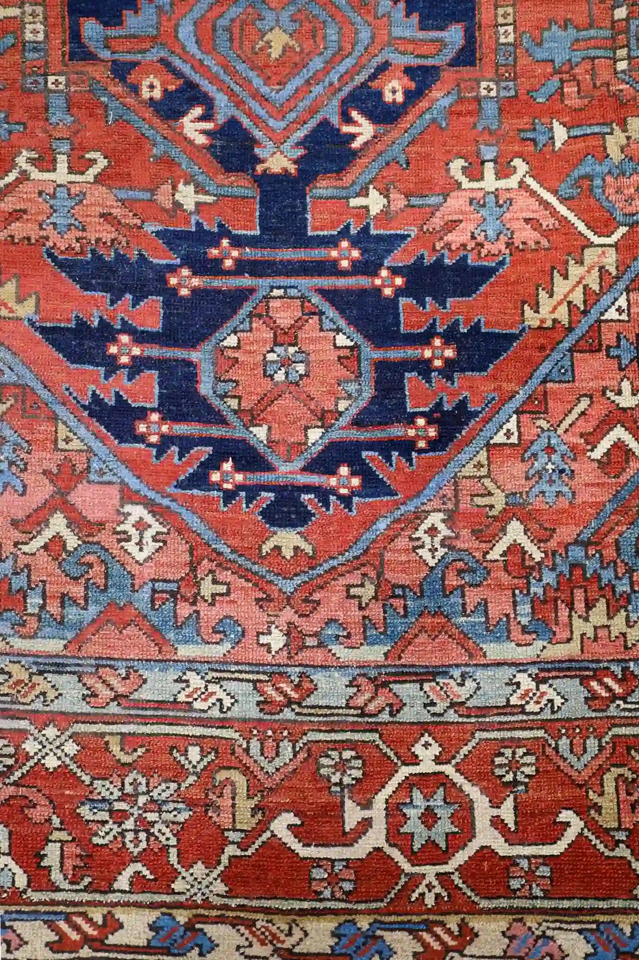 10′ x 13′ Rust Fine Hand-Knotted Persian Antique Serapi Rug – Traditional Wool