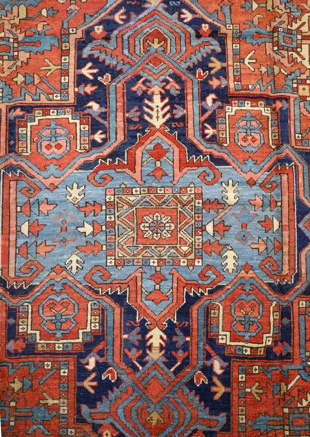 10′ x 13′ Rust Fine Hand-Knotted Persian Antique Serapi Rug – Traditional Wool