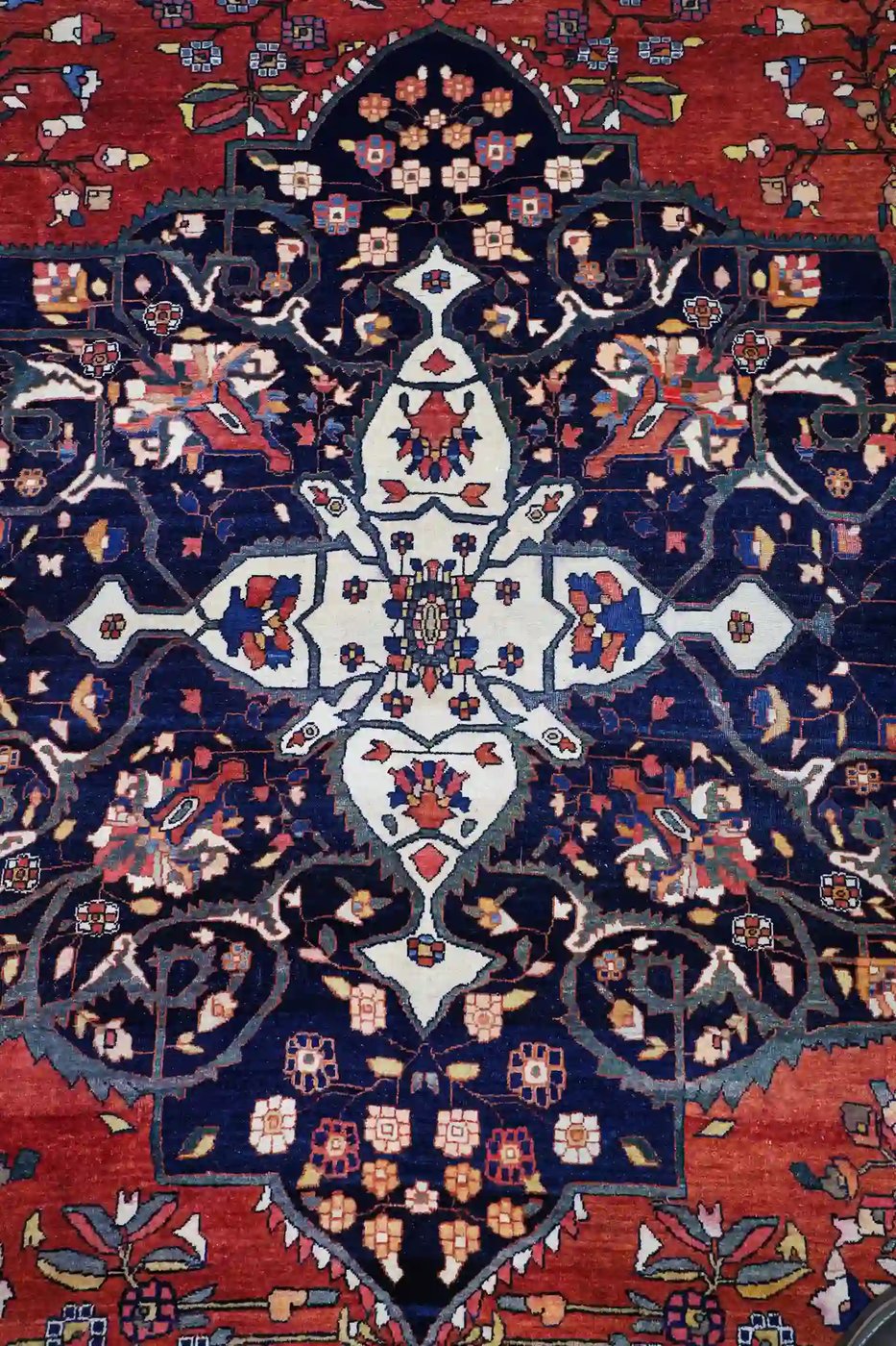 10′ x 12′ Red Fine Hand-Knotted Persian Antique Sarouk Farahan Rug – Traditional Wool