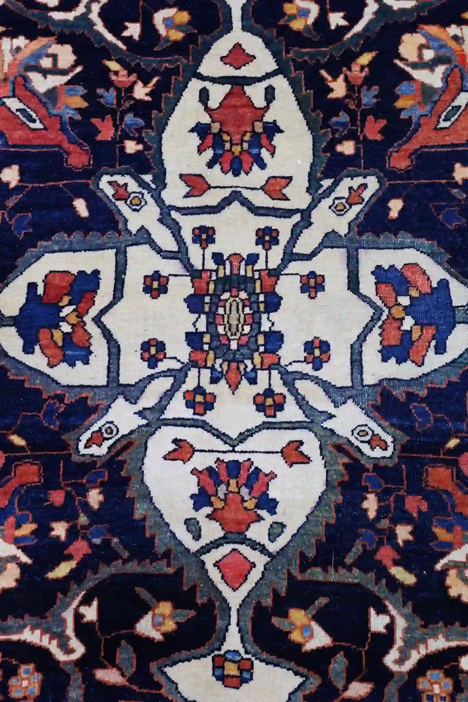10′ x 12′ Red Fine Hand-Knotted Persian Antique Sarouk Farahan Rug – Traditional Wool