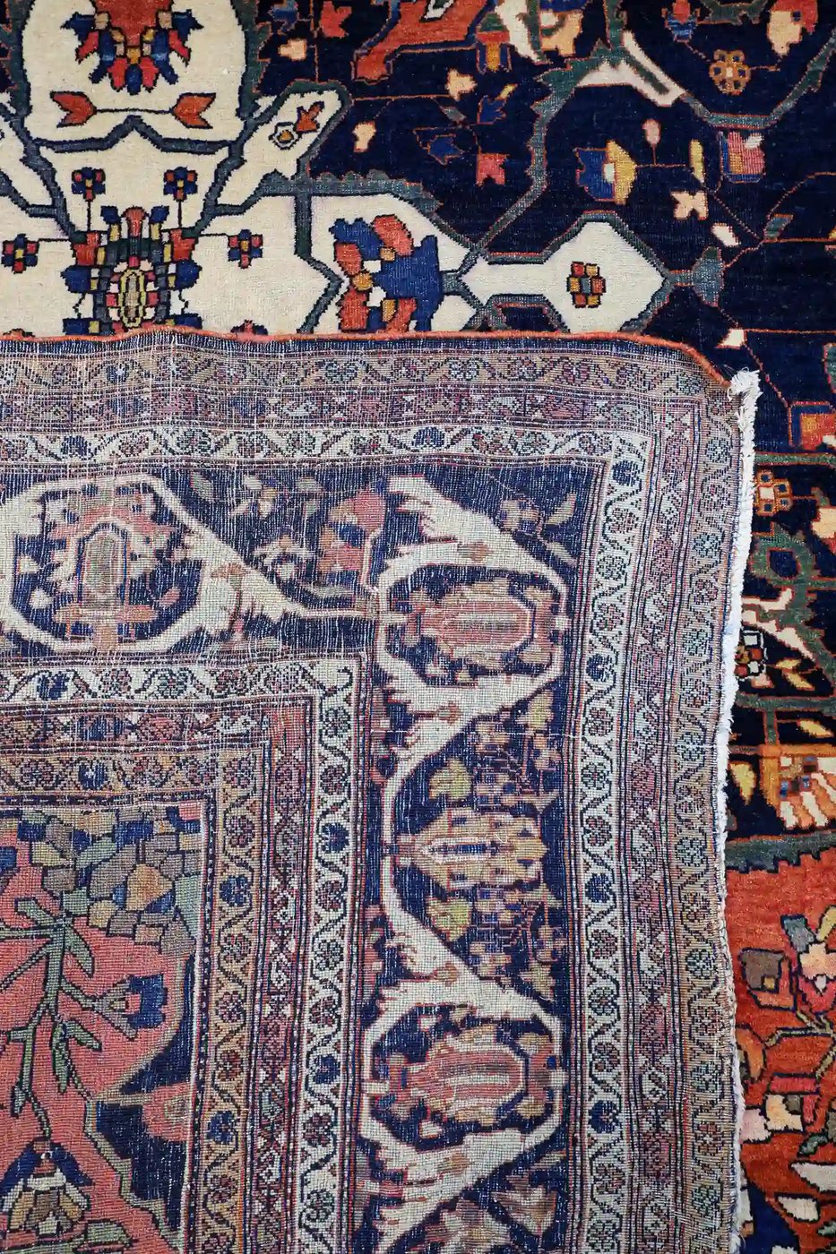 10′ x 12′ Red Fine Hand-Knotted Persian Antique Sarouk Farahan Rug – Traditional Wool