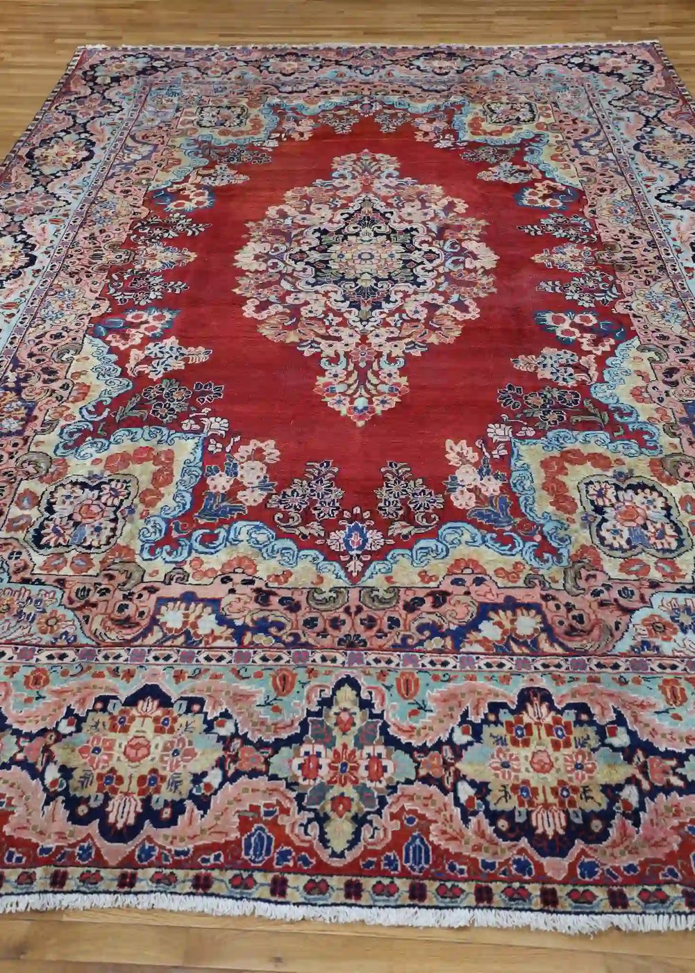 11′ x 14′ Red Fine Hand-Knotted Persian Mahal Rug – Traditional Wool