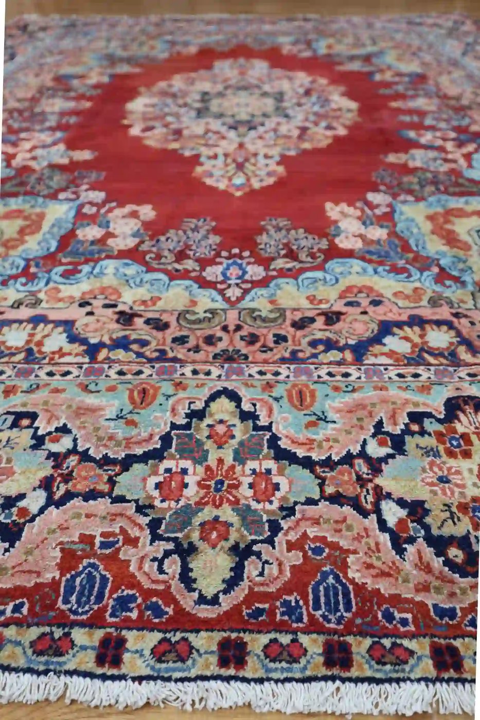 11′ x 14′ Red Fine Hand-Knotted Persian Mahal Rug – Traditional Wool