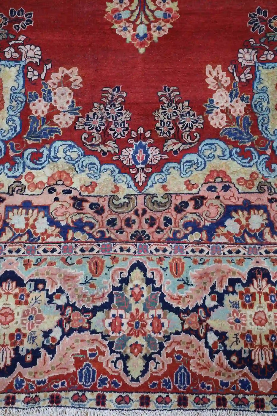 11′ x 14′ Red Fine Hand-Knotted Persian Mahal Rug – Traditional Wool