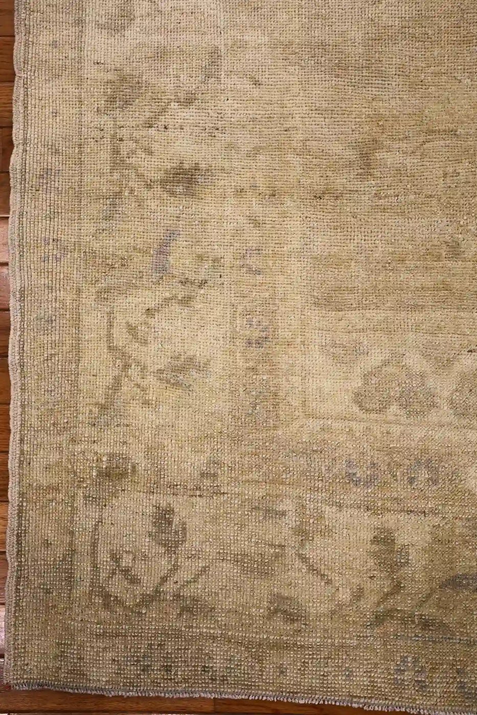 6′ x 9′ Beige Fine Hand-Knotted Turkish Oushak Rug – Vintage Wool